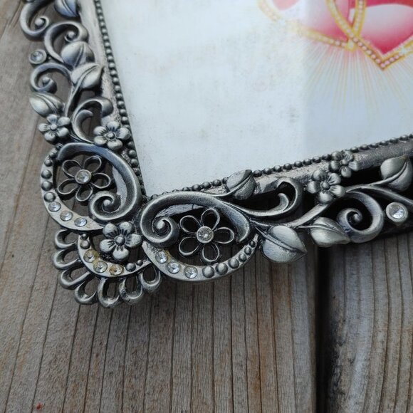 BEAUTIFUL 50 Year Wedding Anniversary Pewter Photo Frame 4 x 6 - Picture 2 of 3